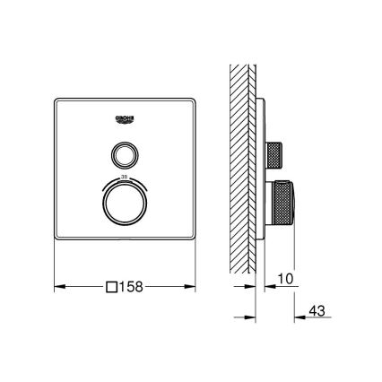 GROHE 29123000 - Termostaatne dušisegisti GROHTHERM SMARTCONTROL kroom