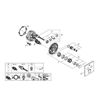 GROHE 29124000 - Termostaat GROHTHERM SMARTCONTROL läikiv kroom