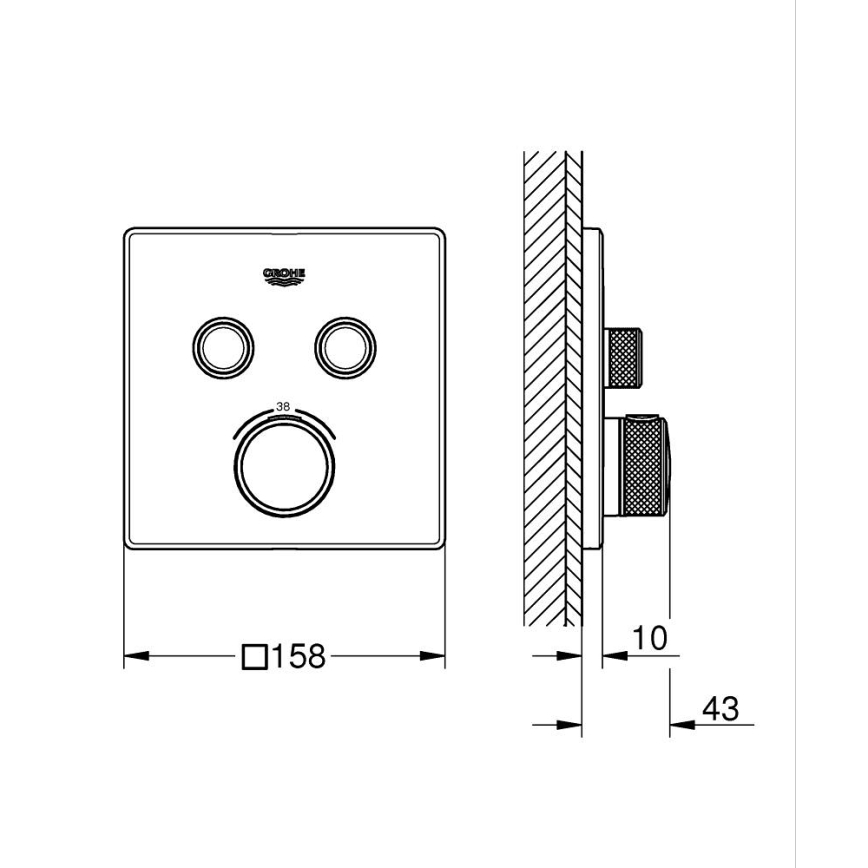 GROHE 29124A00 - GROHTHERM SMARTCONTROL termostaatsegisti, grafiit