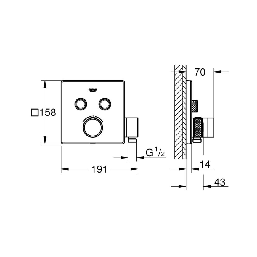 GROHE 29125000 - Termostaatiline vannisegisti GROHTHERM SMARTCONTROL kroom