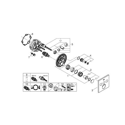 GROHE 29126AL0 - Termostaat GROHTHERM SMARTCONTROL 158 × 158 mm grafiit