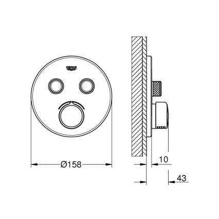 GROHE 29145000 - Peidetava segisti katteplaat SMARTCONTROL, läikiv kroom