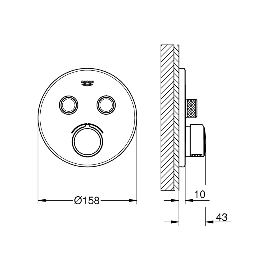 GROHE 29145000 - Peidetava segisti katteplaat SMARTCONTROL, läikiv kroom