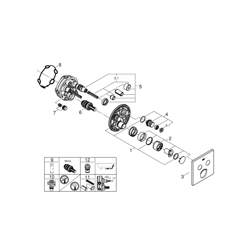 GROHE 29148000 - Peidetava segisti kate SMARTCONTROL läikiv kroom