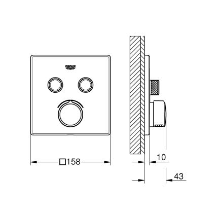 GROHE 29148000 - Peidetava segisti kate SMARTCONTROL läikiv kroom