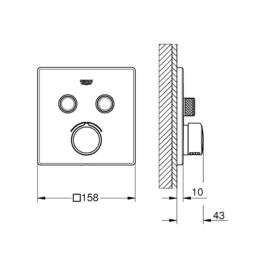 GROHE 29148000 - Peidetava segisti kate SMARTCONTROL läikiv kroom
