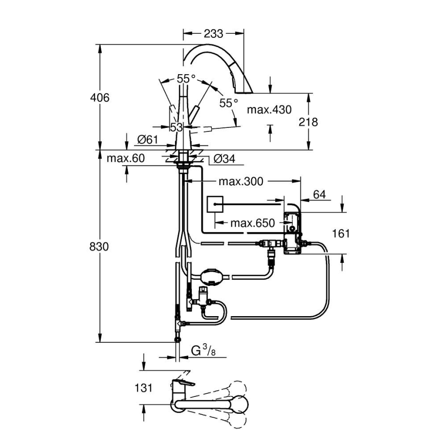 GROHE 30219002 - Elektrooniline köögisegisti ZEDRA TOUCH läikiv kroom
