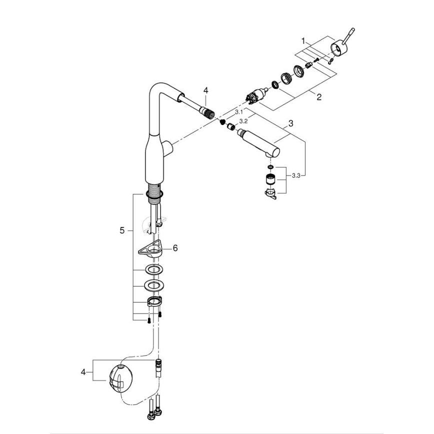 GROHE 30270AL0 - Köögisegisti ESSENCE grafiit