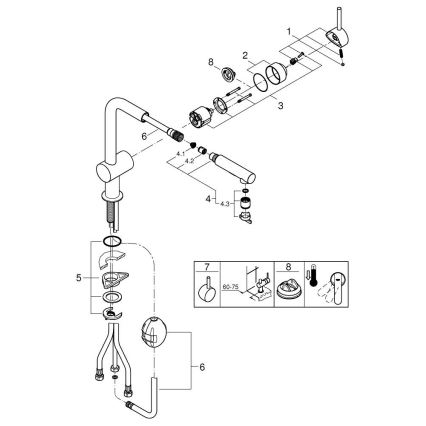 GROHE 30274DC0 - köögisegisti A, roostevabast terasest