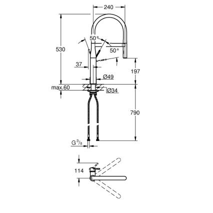 GROHE 30294A00 - ESSENCE köögisegisti grafiit