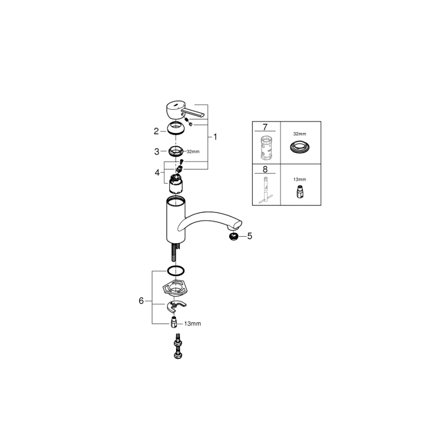 GROHE 30358000 - SWIFT 227 mm valamu segisti, läikiv kroom