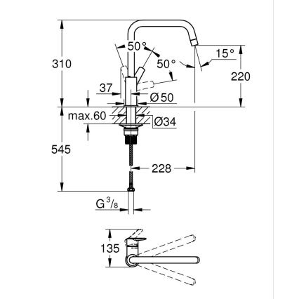 GROHE 30470DC0 - Köögisegisti START 310 mm, roostevabast terasest