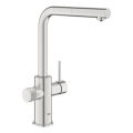 GROHE 30590DC0 - Köögisegisti väljatõmmatava otsikuga BLUE PURE, roostevabast terasest