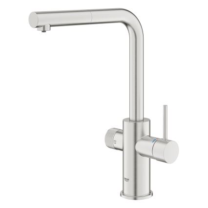 GROHE 30590DC0 - Köögisegisti väljatõmmatava otsikuga BLUE PURE, roostevabast terasest
