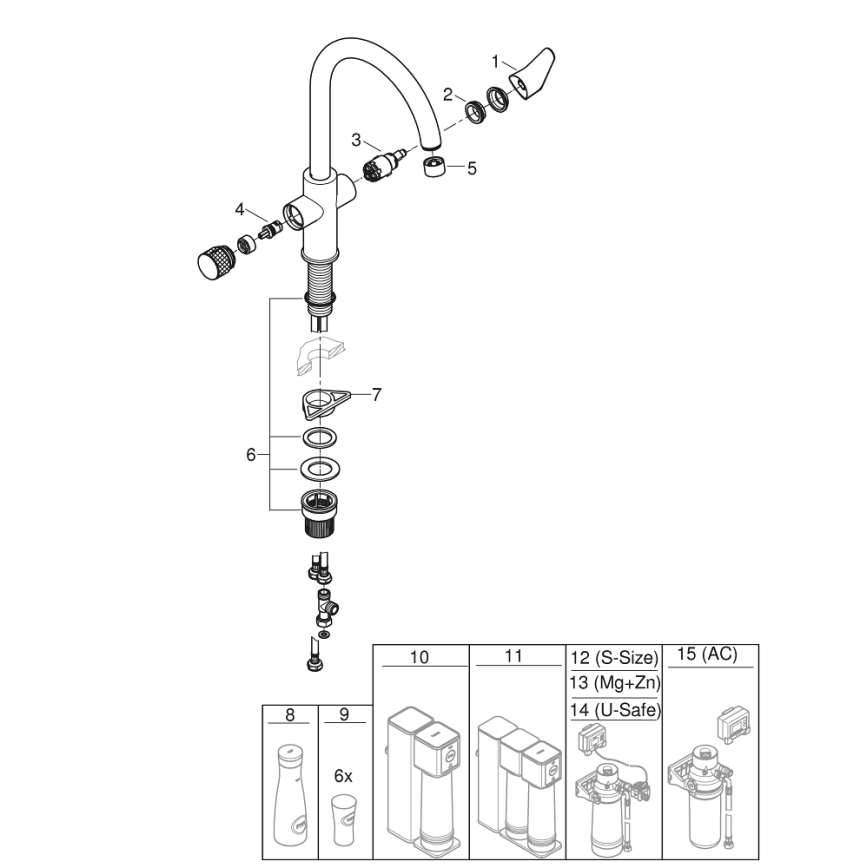GROHE 30592000 - Valamusegisti BLUE PURE StartCurve 411 mm läikiv kroom