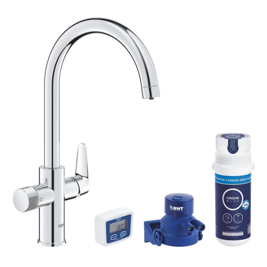 GROHE 30593000 - Valamusegisti BLUE PURE C-väljavool läikiv kroom