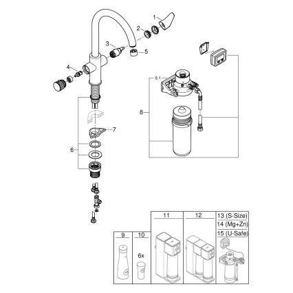 GROHE 30593000 - Valamusegisti BLUE PURE C-väljavool läikiv kroom