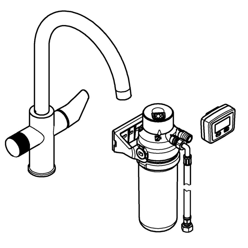 GROHE 30593000 - Valamusegisti BLUE PURE C-väljavool läikiv kroom
