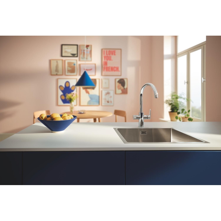 GROHE 30594000 - Köögisegisti BLUE PURE Start filtreerimisfunktsiooniga Ultrasafe, kroomitud