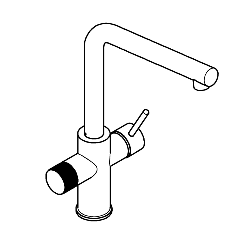 GROHE 30600000 - Köögisegisti BLUE PURE, L-kujuline väljalase, läikiv kroom