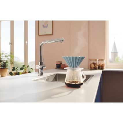 GROHE 30600000 - Köögisegisti BLUE PURE, L-kujuline väljavool, läikiv kroom