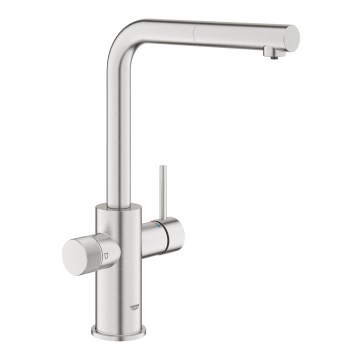 GROHE 30601DC0 - Köögisegisti BLUE PURE väljatõmmatava otsikuga, roostevabast terasest