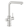GROHE 30601DC0 - Valamusegisti BLUE PURE, väljatõmmatava otsikuga, roostevabast terasest