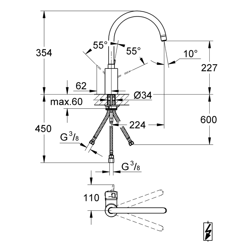 GROHE 31180000 - Köögisegisti EUROSMART COSMOPOLITAN läikiv kroom