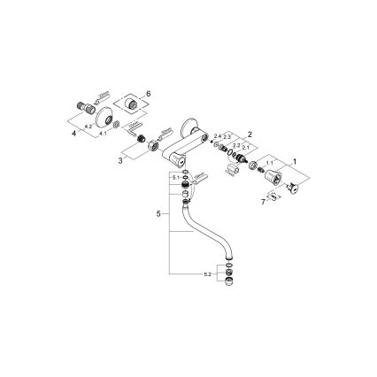 GROHE 31187001 - Seinale paigaldatav valamusegisti COSTA L 200 mm, läikiv kroom