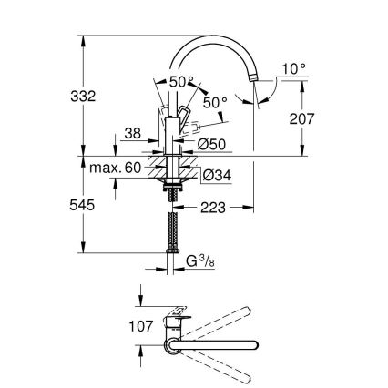 GROHE 31368001 - Valamusegisti BAULOOP läikiv kroom