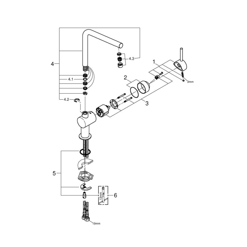 GROHE 31375000 - Köögisegisti A 360 mm, läikiv kroom