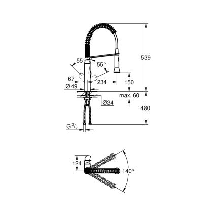 GROHE 31379000 - Köögivalamu segisti K7 G12” läikiv kroom