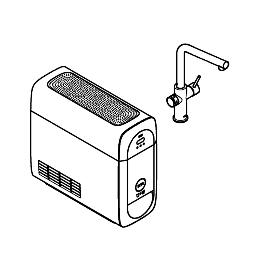 GROHE 31454001 - Köögisegisti BLUE HOME, L-kujuline väljavool, läikiv kroom