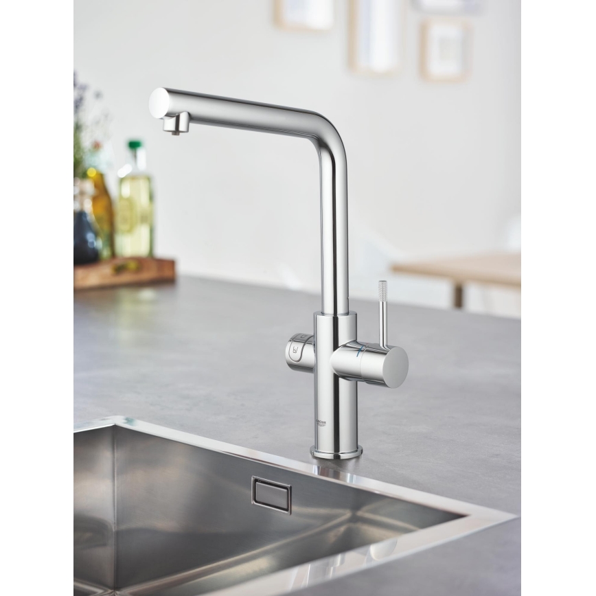 GROHE 31454001 - Köögisegisti BLUE HOME, L-kujuline väljavool, läikiv kroom