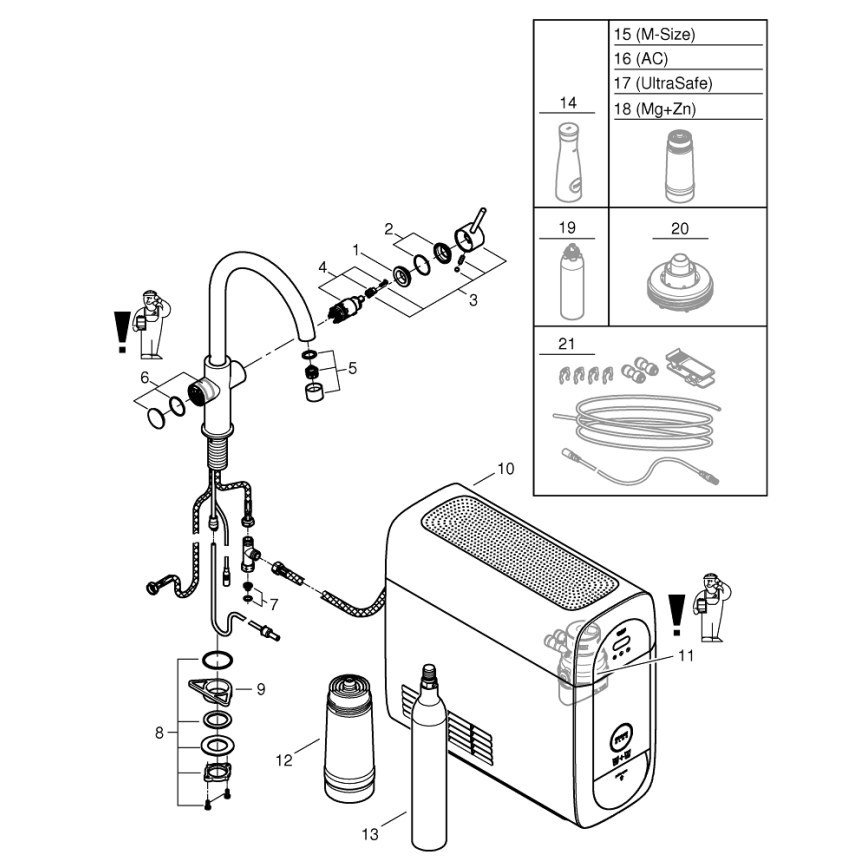 GROHE 31455001 - köögisegisti BLUE HOME läikiv kroom