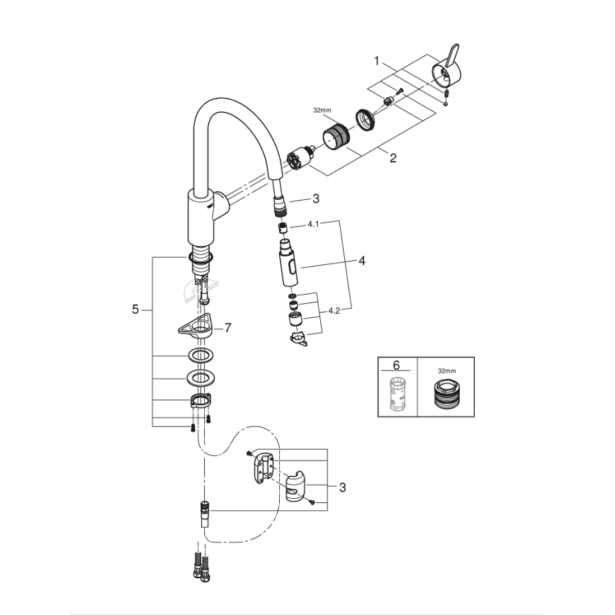 GROHE 31481001 - Köögisegisti EUROSMART COSMOPOLITAN läikiv kroom