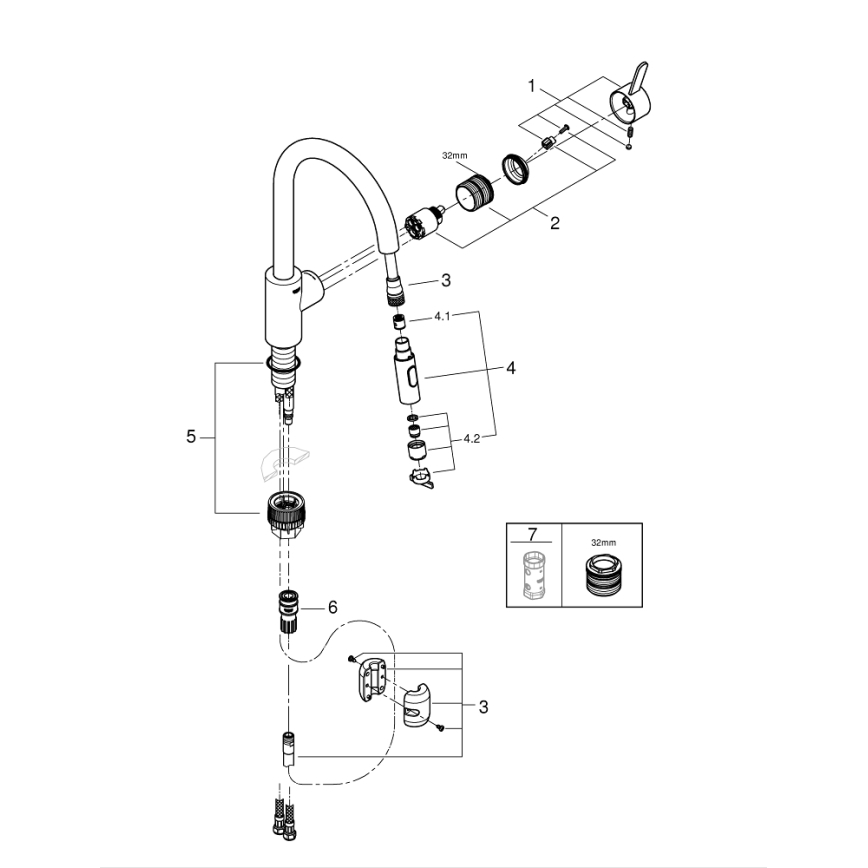 GROHE 31481001 - Köögisegisti EUROSMART COSMOPOLITAN läikiv kroom