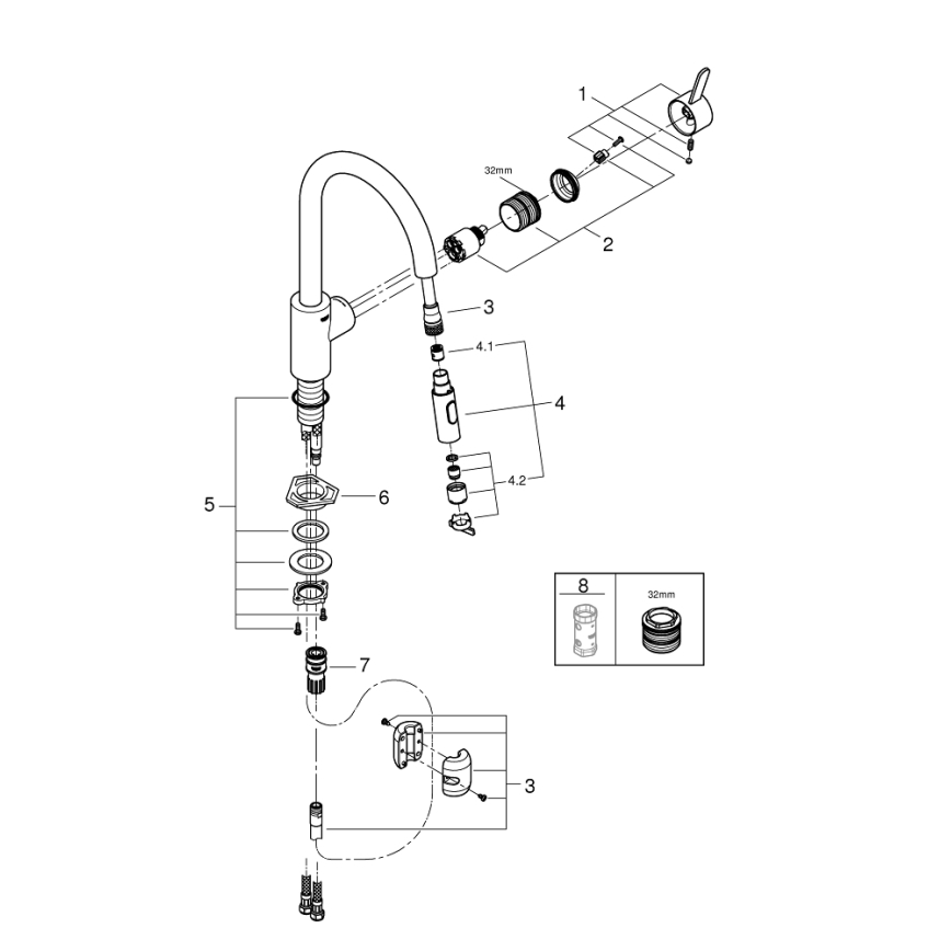 GROHE 31481001 - Köögisegisti EUROSMART COSMOPOLITAN läikiv kroom