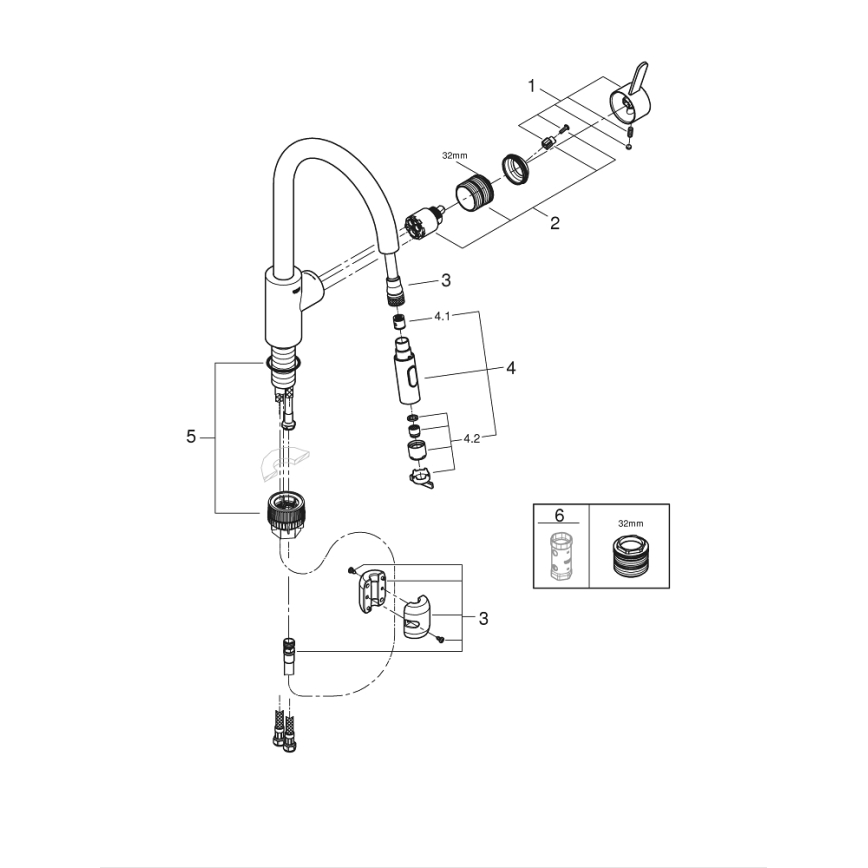 GROHE 31481001 - Köögisegisti EUROSMART COSMOPOLITAN läikiv kroom