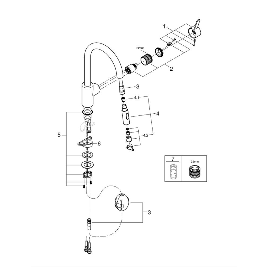 GROHE 31481001 - Valamukraan EUROSMART COSMOPOLITAN läikiv kroom