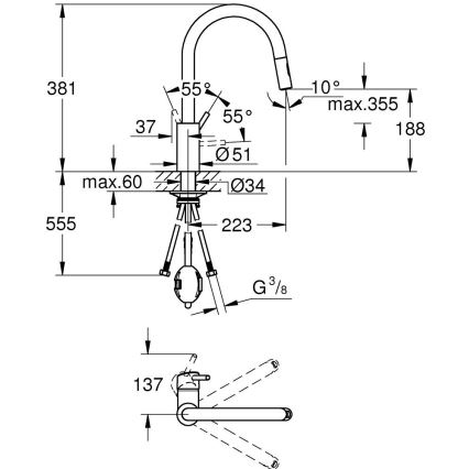 GROHE 31483DC2 - CONCETTO köögisegisti roostevabast terasest