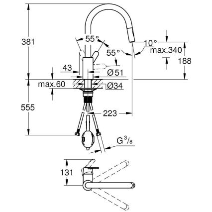 GROHE 31484001 - GET köögisegisti läikiv kroom