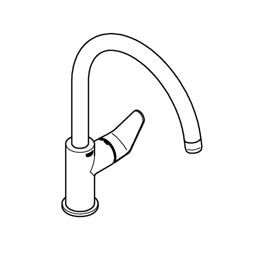 GROHE 31536001 - Köögisegisti BAUCURVE 332 mm läikiv kroom