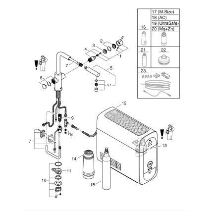 GROHE 31539000 - Köögikraan BLUE HOME, L-kujuline väljavool, läikiv kroom