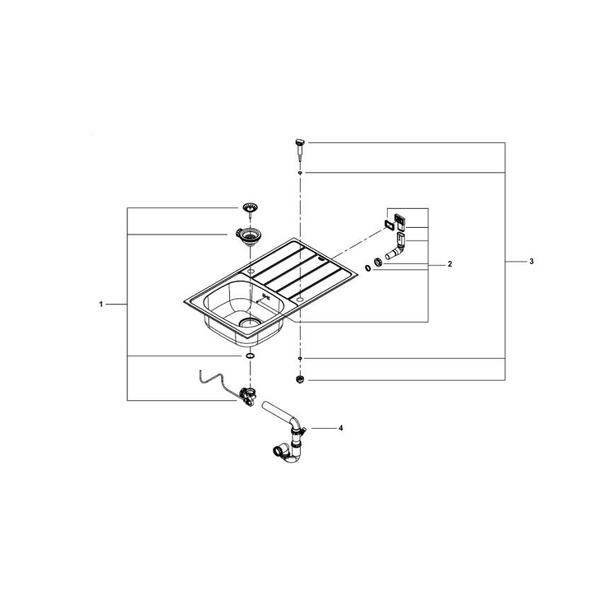 GROHE 31552SD1 - K200 valamu 860 x 500 mm, roostevabast terasest