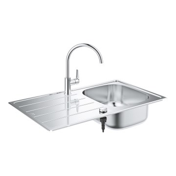 GROHE 31562SD1 - BAU köögivalamu ja segisti komplekt 860 x 500 mm, roostevaba teras