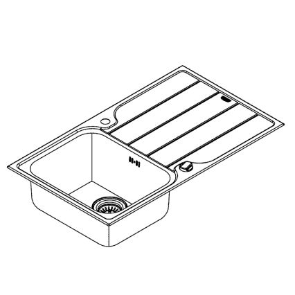 GROHE 31571SD1 - K500 valamu 860 × 500 mm roostevaba teras