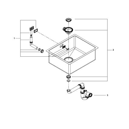 GROHE 31574SD1 - Köögivalamu K700U 550 x 450 mm, roostevabast terasest