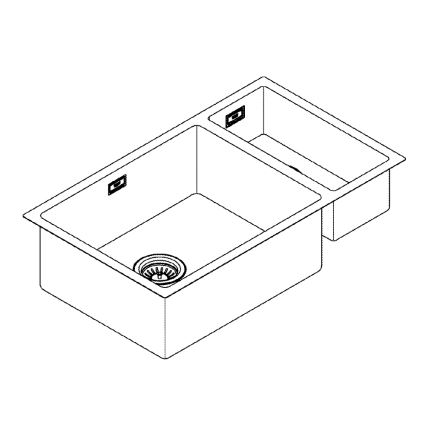 GROHE 31575SD1 - Köögivalamu K700U 760 × 450 mm roostevabast terasest