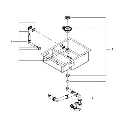 GROHE 31576SD1 - Köögivalamu K700U 595 × 450 mm, roostevabast terasest